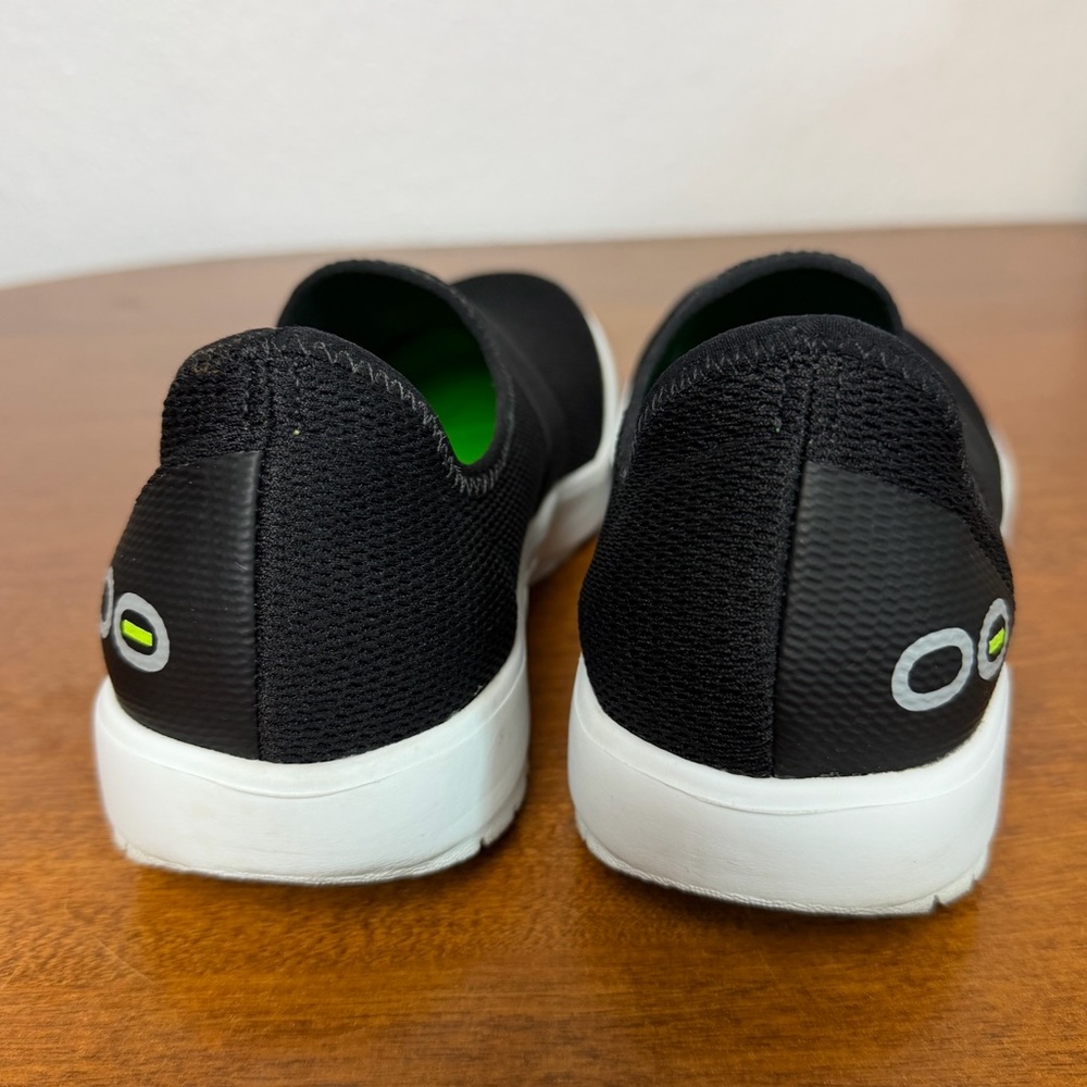Oofos Omg Women’s Slip On Shoes Black Lime Green Size 7.5 - Picture 3 of 10